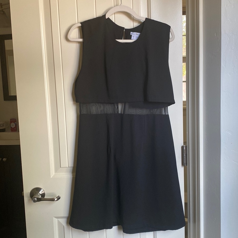 Kling - black dress with mesh and open back